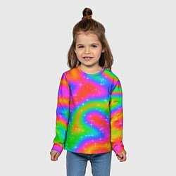 Лонгслив детский Световые блики на радужном фоне, цвет: 3D-принт — фото 2