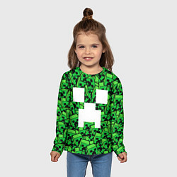 Лонгслив детский Головы криперов - Майнкрафт, цвет: 3D-принт — фото 2
