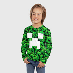 Лонгслив детский Головы криперов - Майнкрафт, цвет: 3D-принт — фото 2