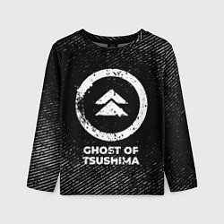 Лонгслив детский Ghost of Tsushima с потертостями на темном фоне, цвет: 3D-принт