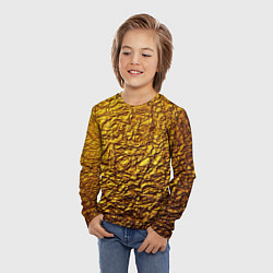 Лонгслив детский Золотая фольга, цвет: 3D-принт — фото 2