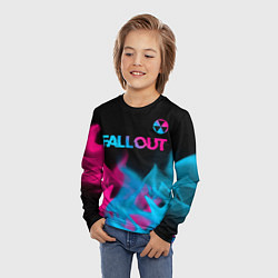 Лонгслив детский Fallout - neon gradient: символ сверху, цвет: 3D-принт — фото 2