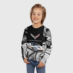 Лонгслив детский Chevrolet Corvette - Motorsport - Racing team, цвет: 3D-принт — фото 2