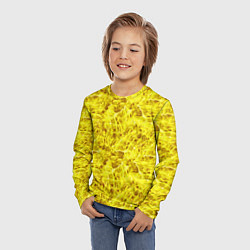 Лонгслив детский Жёлтый лёд - текстура, цвет: 3D-принт — фото 2