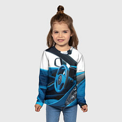 Лонгслив детский Aston Martin Vanquish Volante - salon - cabriolet, цвет: 3D-принт — фото 2