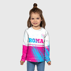 Лонгслив детский Roma neon gradient style: символ сверху, цвет: 3D-принт — фото 2