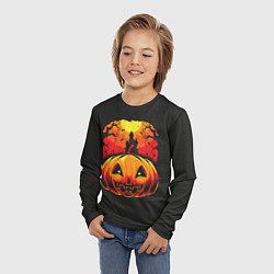 Лонгслив детский Тыква на Хэллоуин, цвет: 3D-принт — фото 2