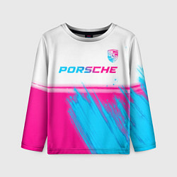 Детский лонгслив Porsche neon gradient style: символ сверху