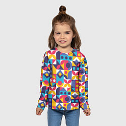Лонгслив детский Геометрический орнамент Паттерн, цвет: 3D-принт — фото 2