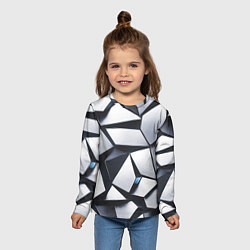 Лонгслив детский Объемные кристаллы - паттерн, цвет: 3D-принт — фото 2