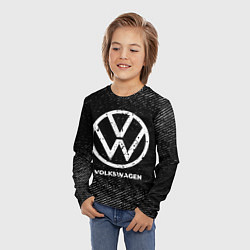 Лонгслив детский Volkswagen с потертостями на темном фоне, цвет: 3D-принт — фото 2