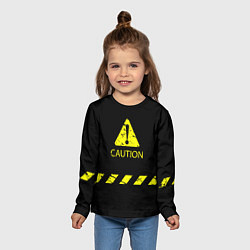 Лонгслив детский CAUTION - Осторожно опасность, цвет: 3D-принт — фото 2