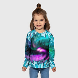 Лонгслив детский Кристаллы и северное сияние, цвет: 3D-принт — фото 2