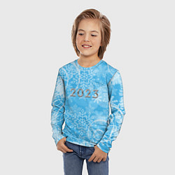Лонгслив детский Морозный узор на стекле 2023, цвет: 3D-принт — фото 2