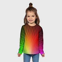 Лонгслив детский Радужные ромбы, цвет: 3D-принт — фото 2