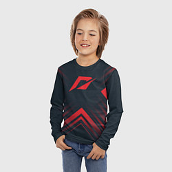 Лонгслив детский Красный символ Need for Speed на темном фоне со ст, цвет: 3D-принт — фото 2