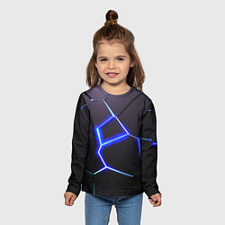 Лонгслив детский Неоновый разлом плит, цвет: 3D-принт — фото 2