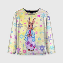 Лонгслив детский Винтажный кролик, цвет: 3D-принт