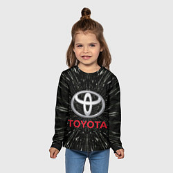 Лонгслив детский Тойота, эмблема, автомобильная тема, цвет: 3D-принт — фото 2