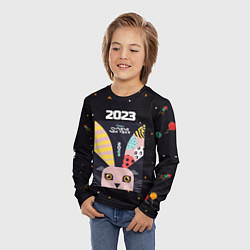 Лонгслив детский Кролик с разноцветными ушами, цвет: 3D-принт — фото 2