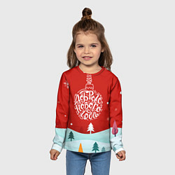 Лонгслив детский Счастливого нового года!, цвет: 3D-принт — фото 2