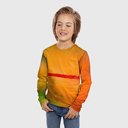 Лонгслив детский Оранжевый туман и красная краска, цвет: 3D-принт — фото 2