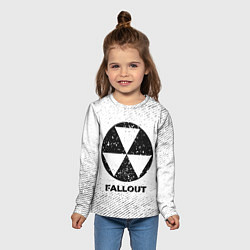 Лонгслив детский Fallout с потертостями на светлом фоне, цвет: 3D-принт — фото 2