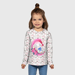 Лонгслив детский Зайка спит на месяце, цвет: 3D-принт — фото 2