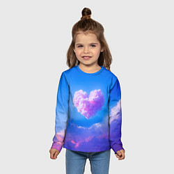 Лонгслив детский Облако в форме сердца, цвет: 3D-принт — фото 2