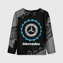 Лонгслив детский Mercedes в стиле Top Gear со следами шин на фоне, цвет: 3D-принт