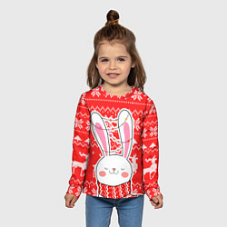 Лонгслив детский Новогодний свитер с символом года, цвет: 3D-принт — фото 2