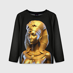 Лонгслив детский Нейросеть - золотая египетская богиня, цвет: 3D-принт