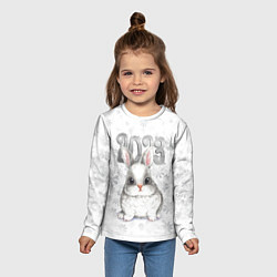 Лонгслив детский Белый кролик и снежинки 2023, цвет: 3D-принт — фото 2
