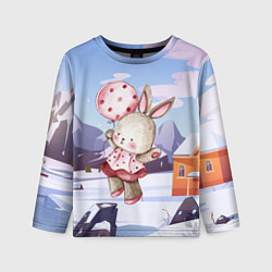 Детский лонгслив Зайка с воздушным шариком