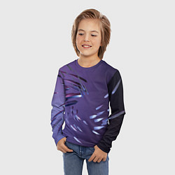 Лонгслив детский Фиолетовый абстрактный фон и стеклянные лезвия, цвет: 3D-принт — фото 2