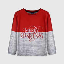 Лонгслив детский Merry Christmas красный, цвет: 3D-принт