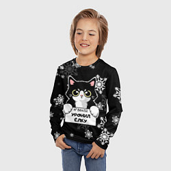 Лонгслив детский Уронил ёлку - кот, цвет: 3D-принт — фото 2