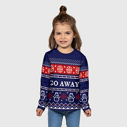 Лонгслив детский Уходите - новогодний свитер, цвет: 3D-принт — фото 2