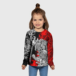Лонгслив детский Самурай и драконы, цвет: 3D-принт — фото 2