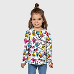 Лонгслив детский Прикольные надписи, цвет: 3D-принт — фото 2