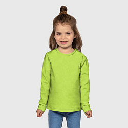 Лонгслив детский Текстурированный ярко зеленый салатовый, цвет: 3D-принт — фото 2