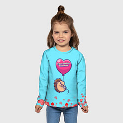 Лонгслив детский Ежик с Валентинкой, цвет: 3D-принт — фото 2