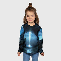 Лонгслив детский Тёмная арка и свет в космосе, цвет: 3D-принт — фото 2