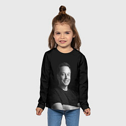 Лонгслив детский Илон Маск, портрет, цвет: 3D-принт — фото 2