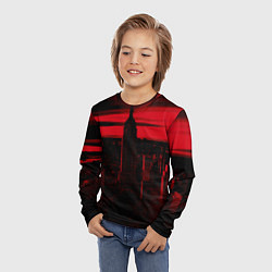 Лонгслив детский Город в красном цвете, цвет: 3D-принт — фото 2