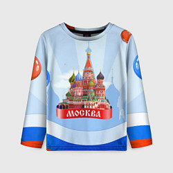 Лонгслив детский Кремль Москва, цвет: 3D-принт