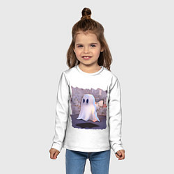 Лонгслив детский Потерявшееся привидение, цвет: 3D-принт — фото 2