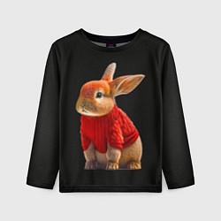 Лонгслив детский Кролик в свитере, цвет: 3D-принт