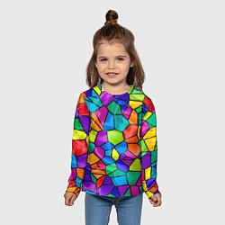 Лонгслив детский Разноцветная мозаика, цвет: 3D-принт — фото 2