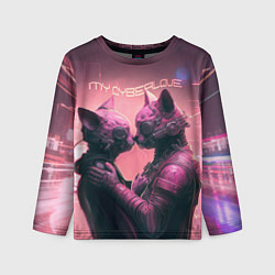 Лонгслив детский Влюбленные кибер-котики, цвет: 3D-принт
